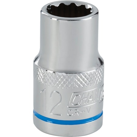 Channellock 1/2 In. Drive 12 mm 12-Point Shallow Metric Socket 397628